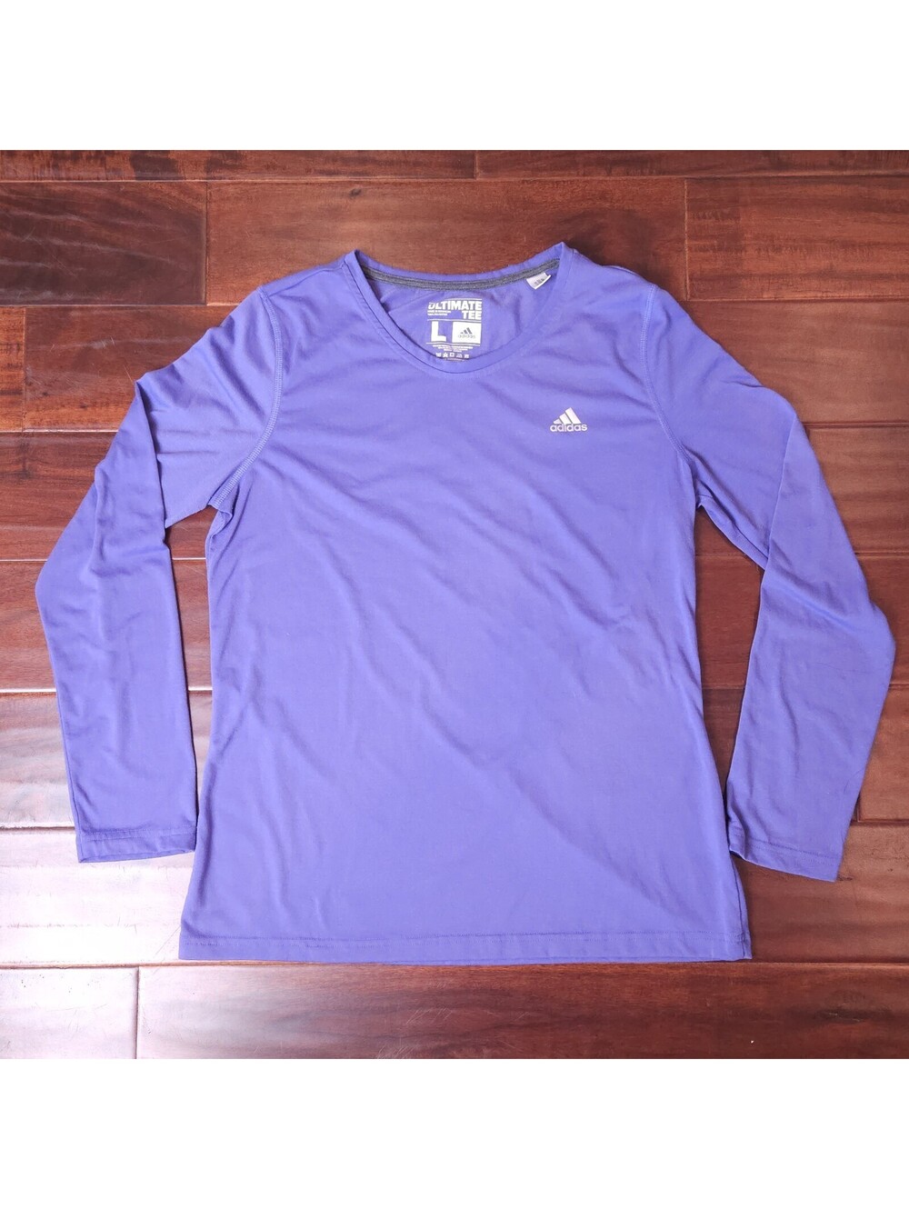 Adidas Ultimate Tee Climalite Purple Long Sleeve Women's Large Shirt